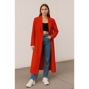 VINTAGE USA London Fog Maincoats Trench Coat Women's Size 10 Long Red Classic